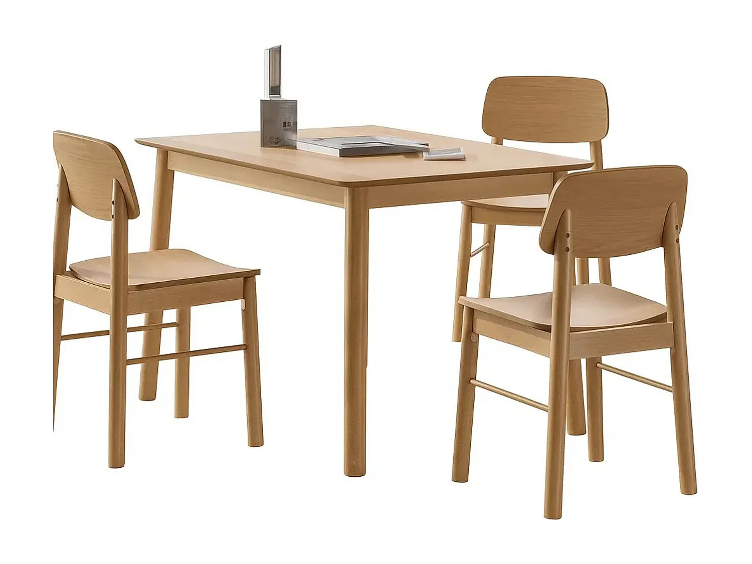 Komplet stół i 4 krzesła Hikari 120x80, drewno kauczukowe