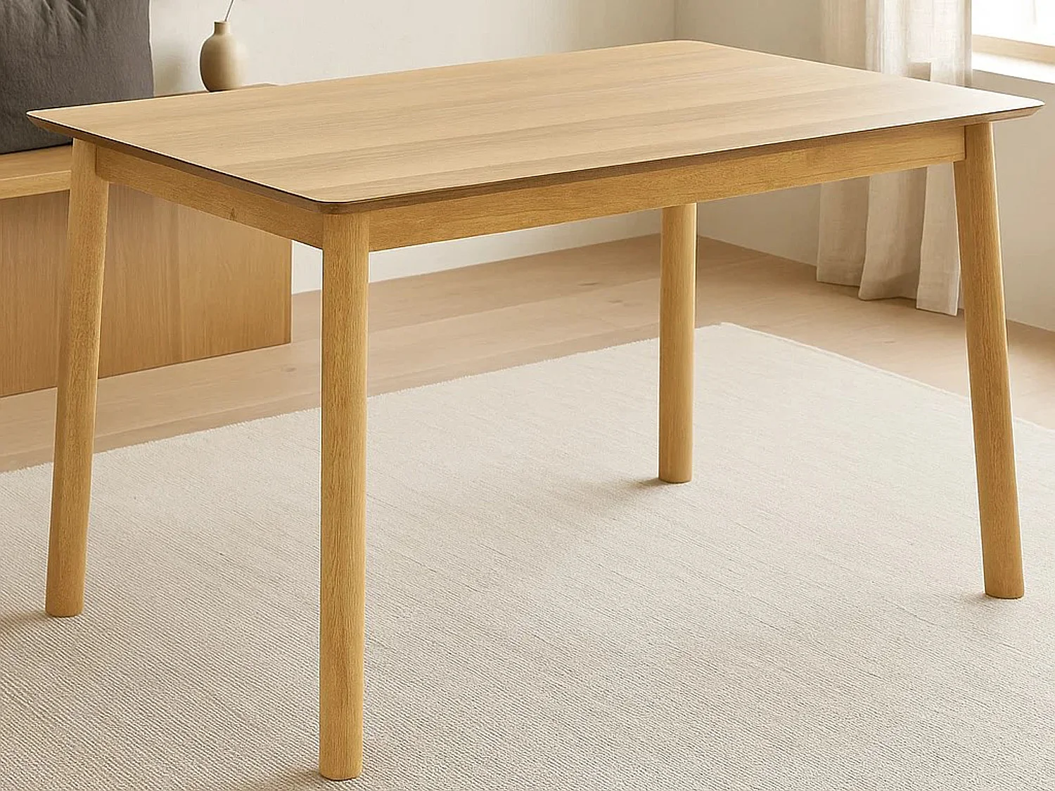 Komplet stół i 4 krzesła Hikari 120x80, drewno kauczukowe