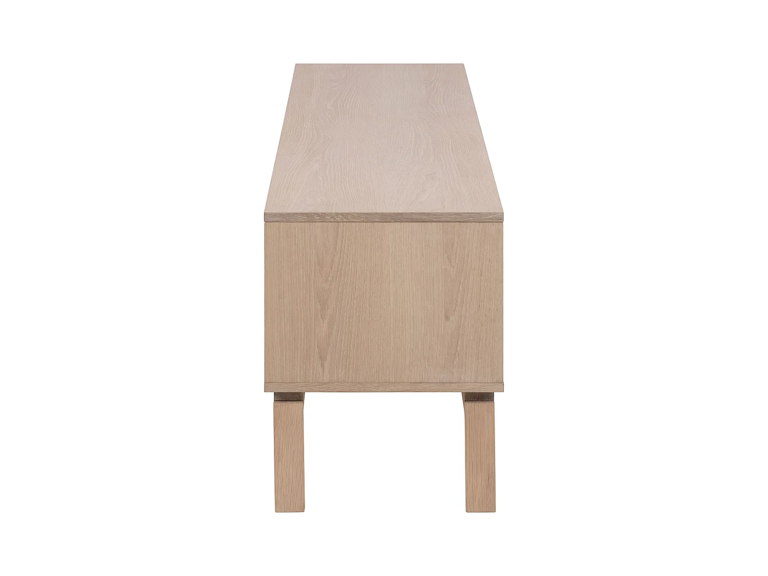 TV-kast Cortina 160 cm met lamellenfront, kleur gebleekt eiken geolied