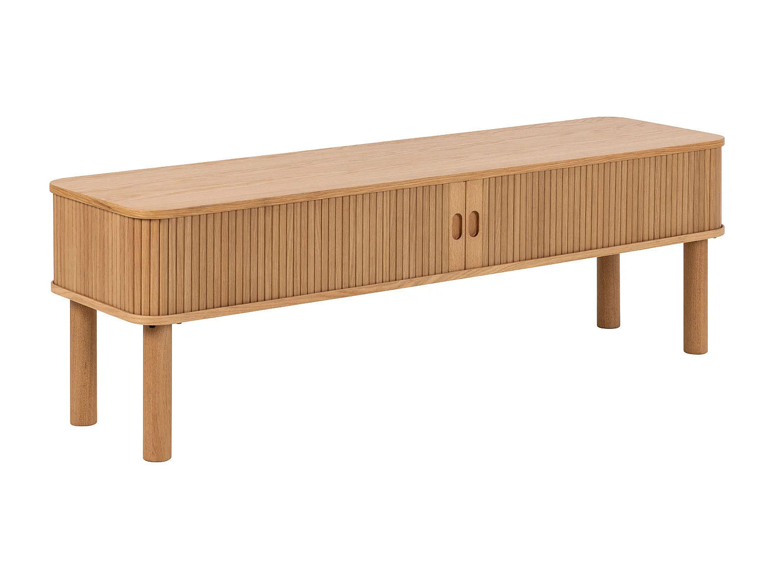 Szafka RTV Ligna 140 cm drzwi lamelowe, kolor Oak lacquered