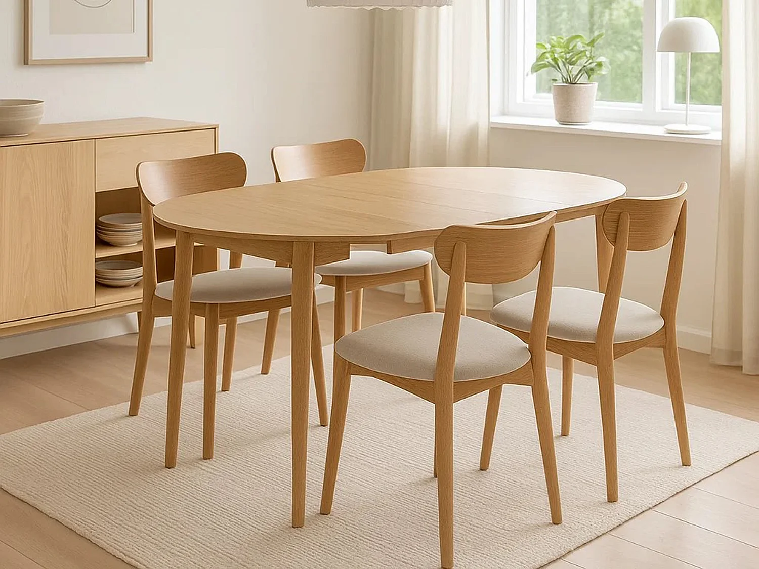 Stół okrągły rozkładany 115-154 cm Firenze, kolor dębowy lakierowany