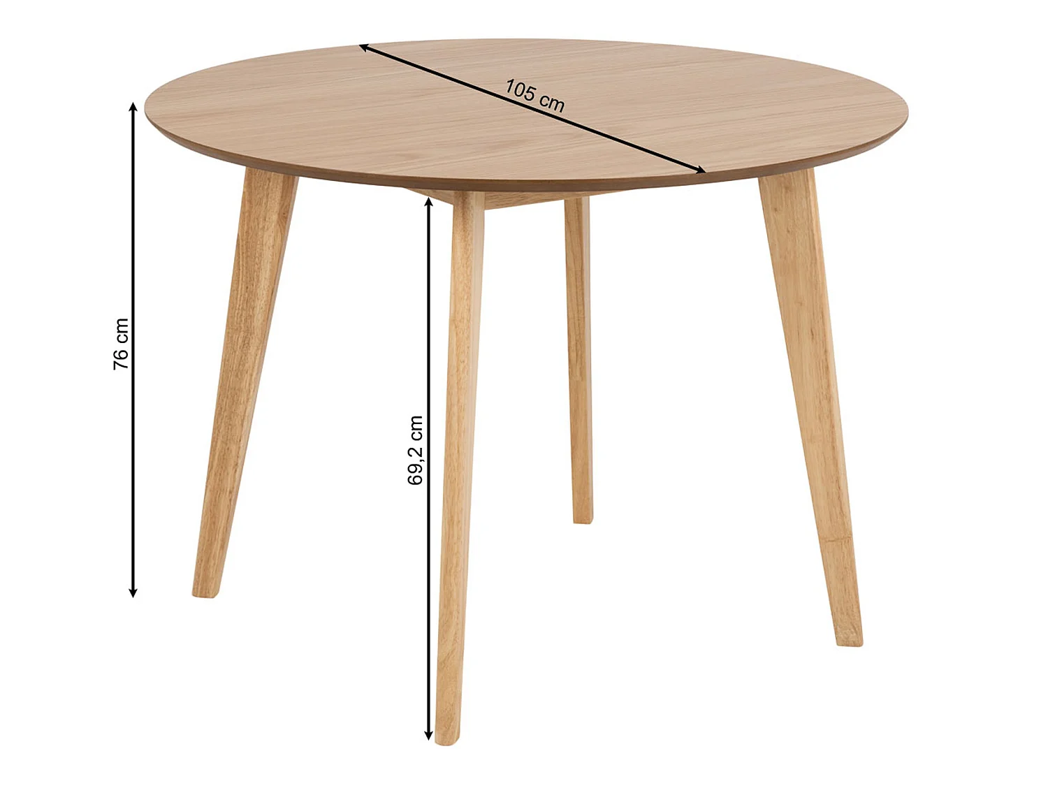 Runder Tisch 105 cm Lumo, Farbe Weiß