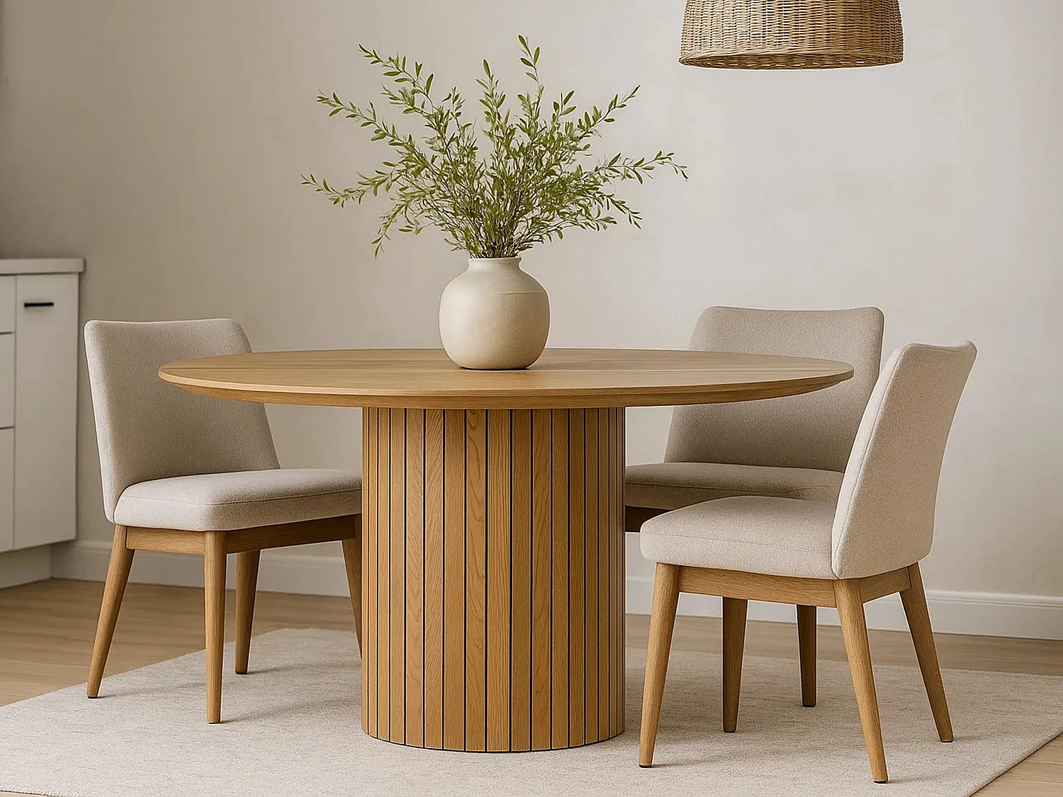 Stół okrągły 120 cm Orbis lamele, dąb dziki