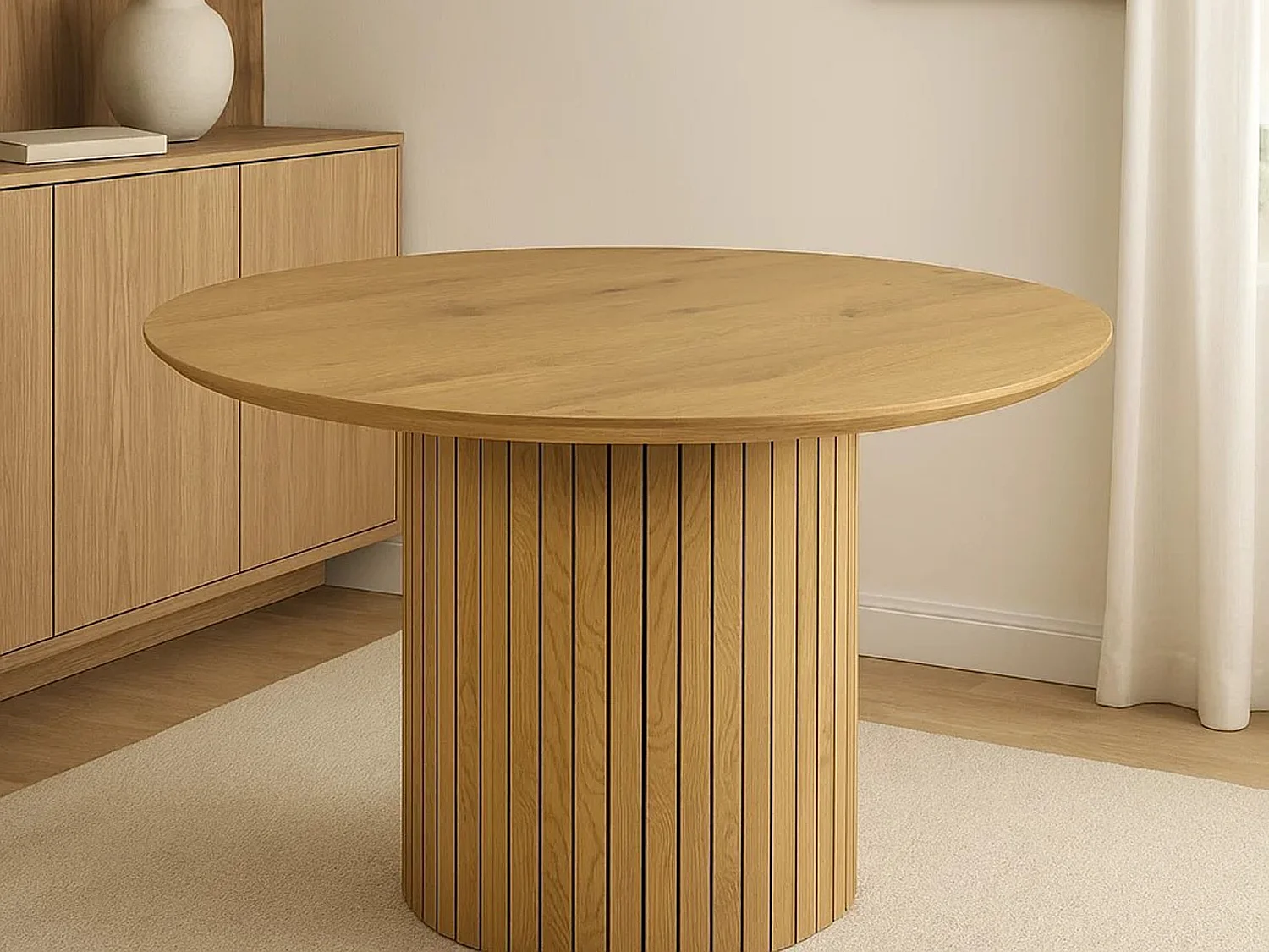 Stół okrągły 120 cm Orbis lamele, dąb dziki