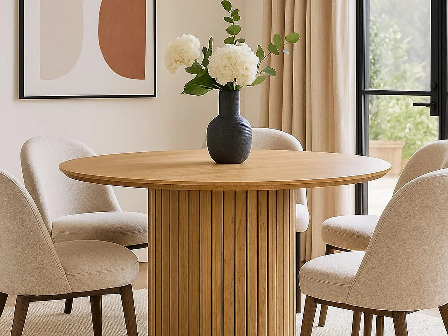 Stół okrągły 120 cm Orbis lamele, dąb dziki