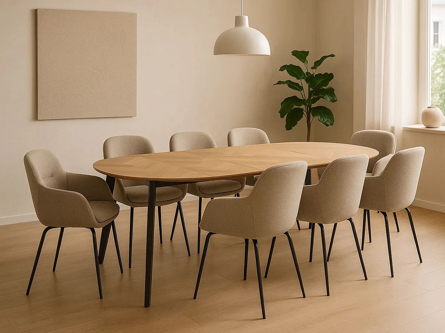 Stół okrągły rozkładany 120-198 cm Herringbone