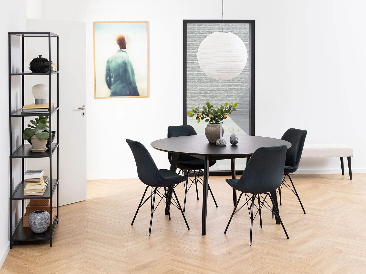 Stół okrągły Lumo 140 cm – styl skandynawski, kolor czarny matowy