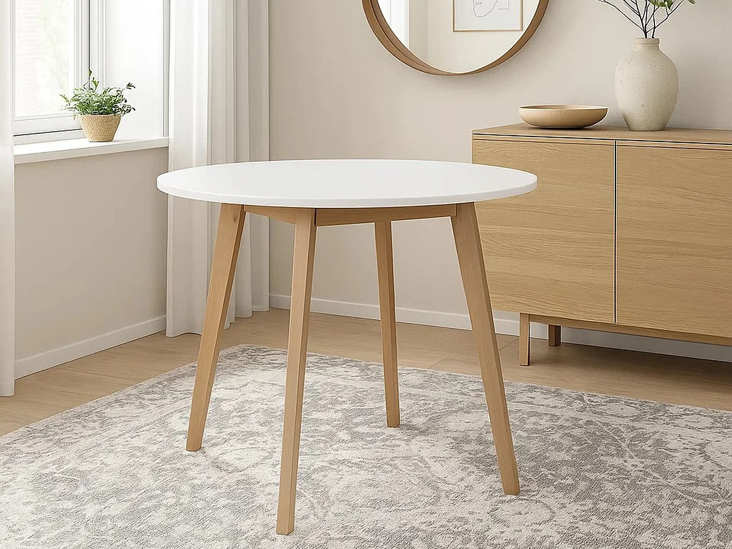 Stół okrągły 90 cm White Skand