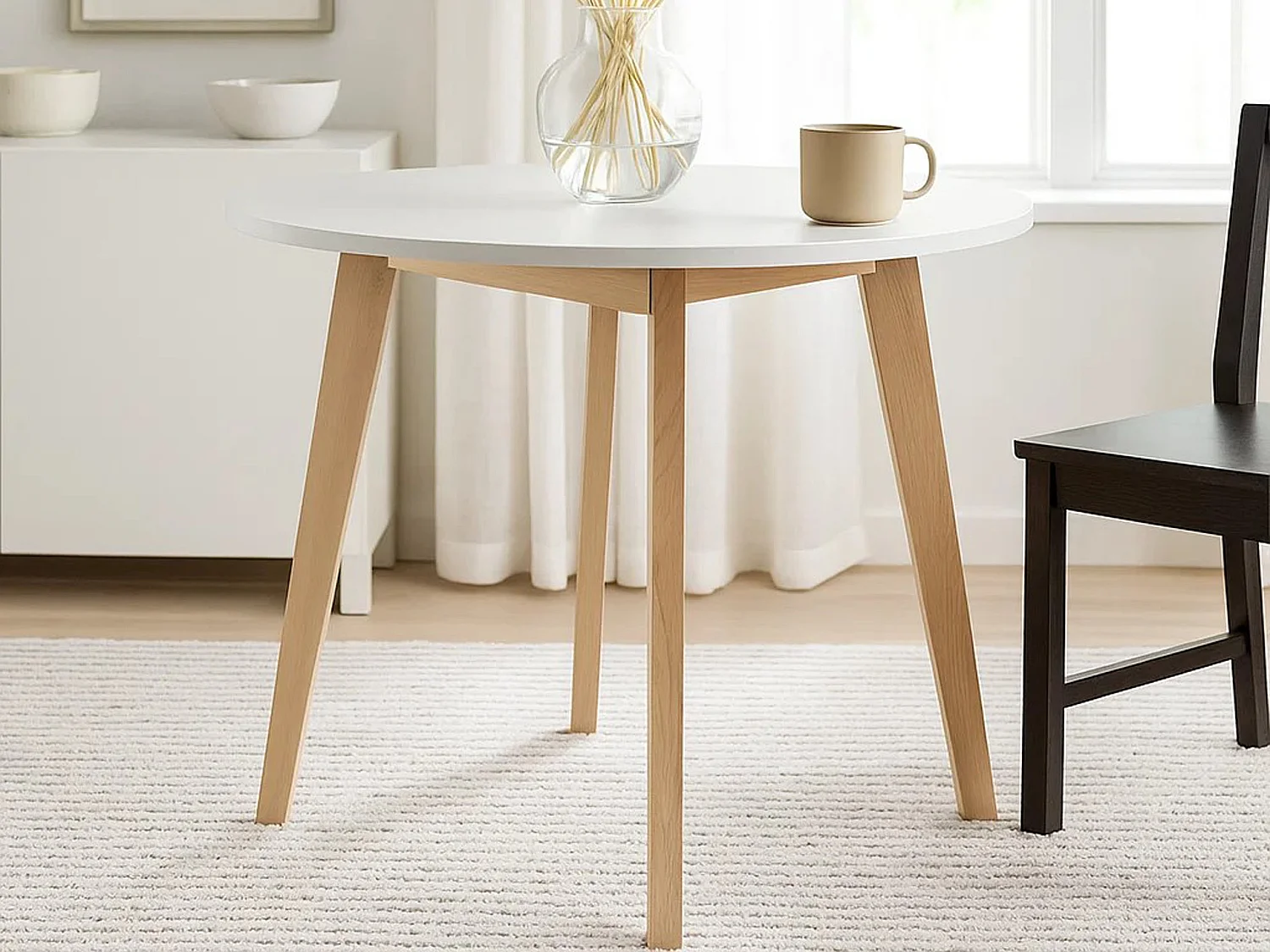 Stół okrągły 90 cm White Skand