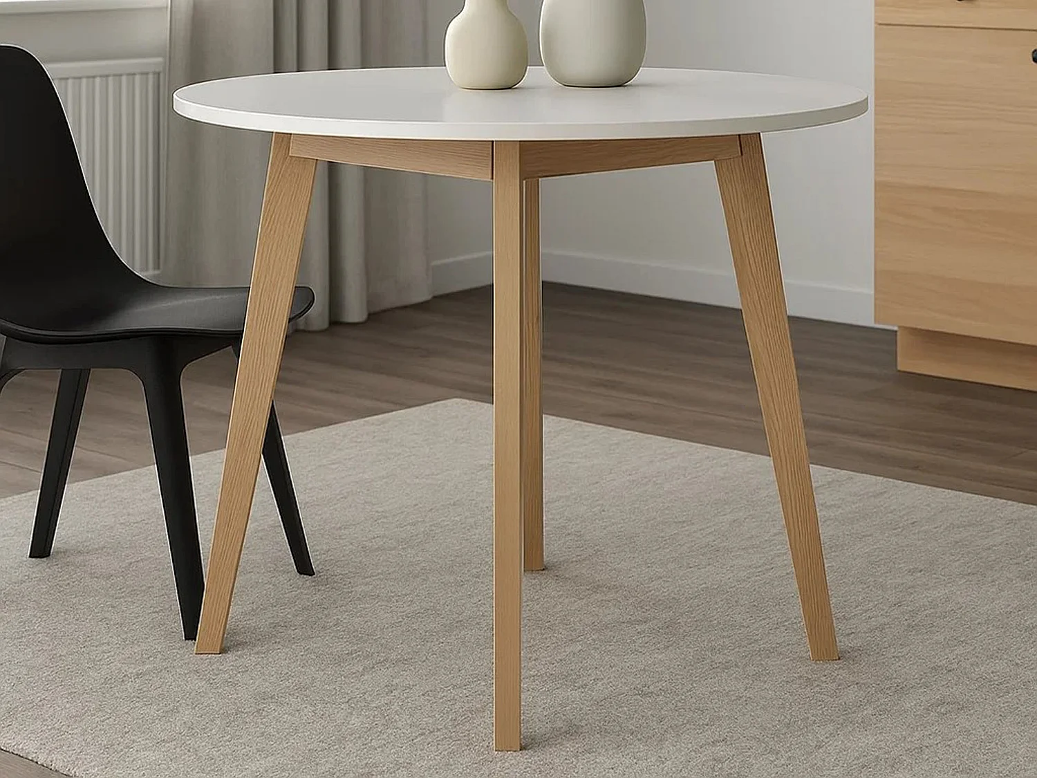 Stół okrągły 90 cm White Skand