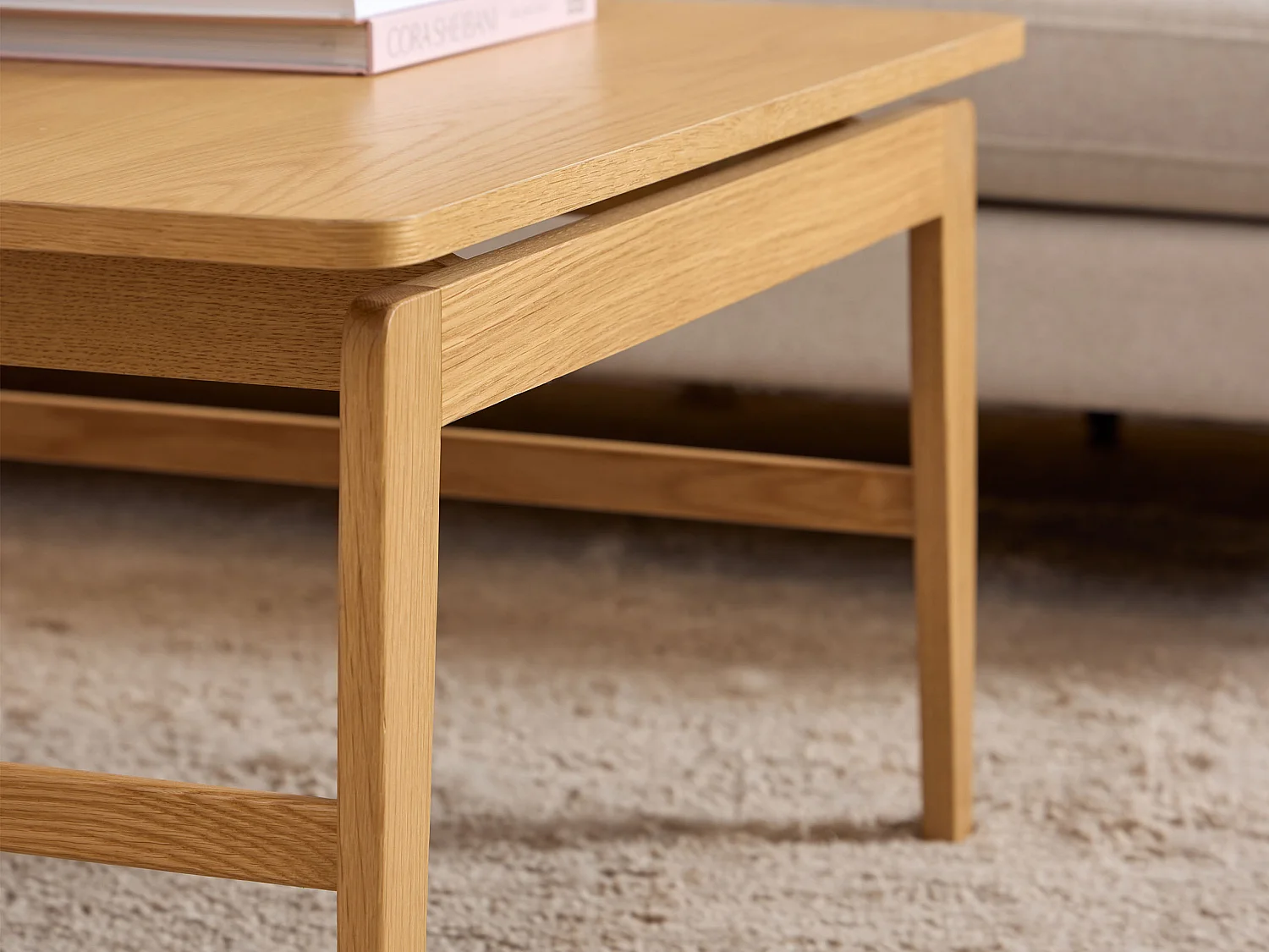 Ława Lokka wood 80x80 cm, kolor Oak lacquered