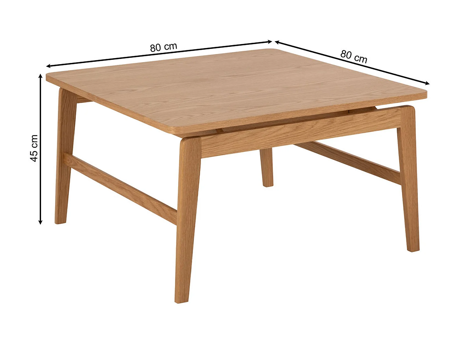 Ława Lokka wood 80x80 cm, kolor Oak lacquered