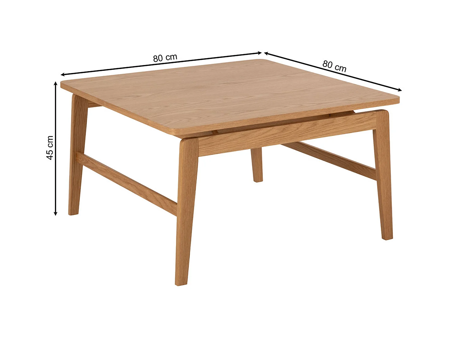 Ława Lokka wood 80x80 cm, kolor Oak lacquered