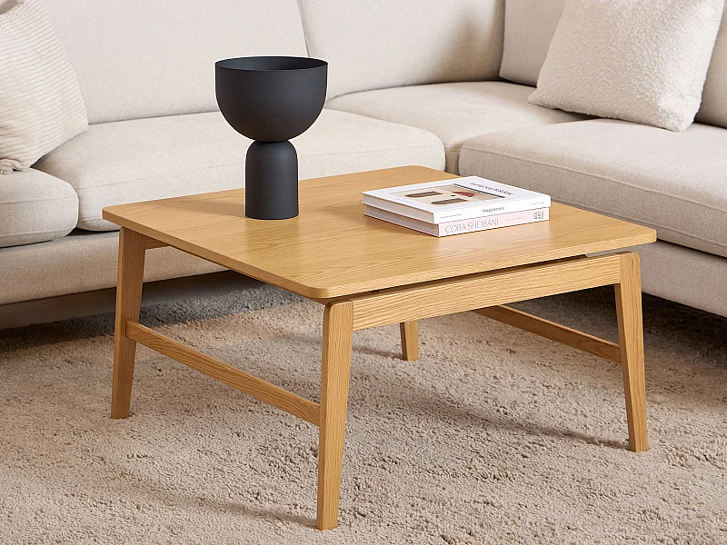 Ława Lokka wood 80x80 cm, kolor Oak lacquered