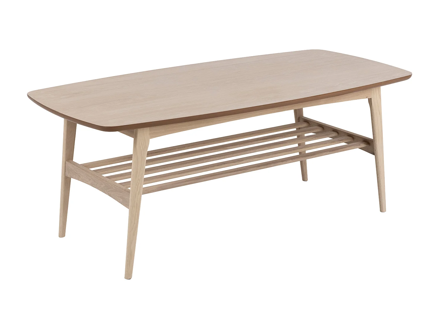 Ława Arco wood 120 cm z półką, kolor dębowy bielony olejowany