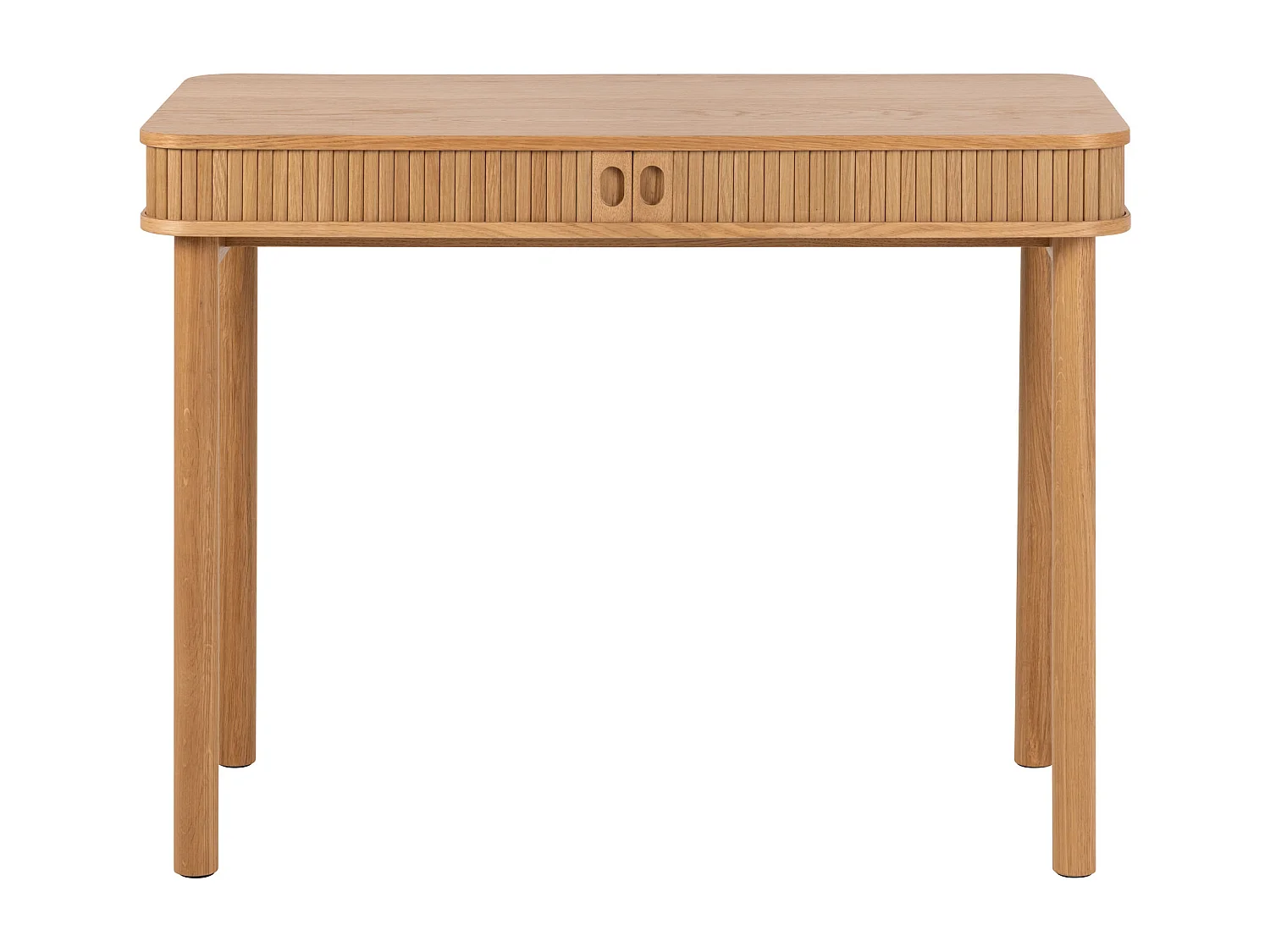 Biurko Ligna 100 cm z półką lamelowe, kolor Oak lacquered