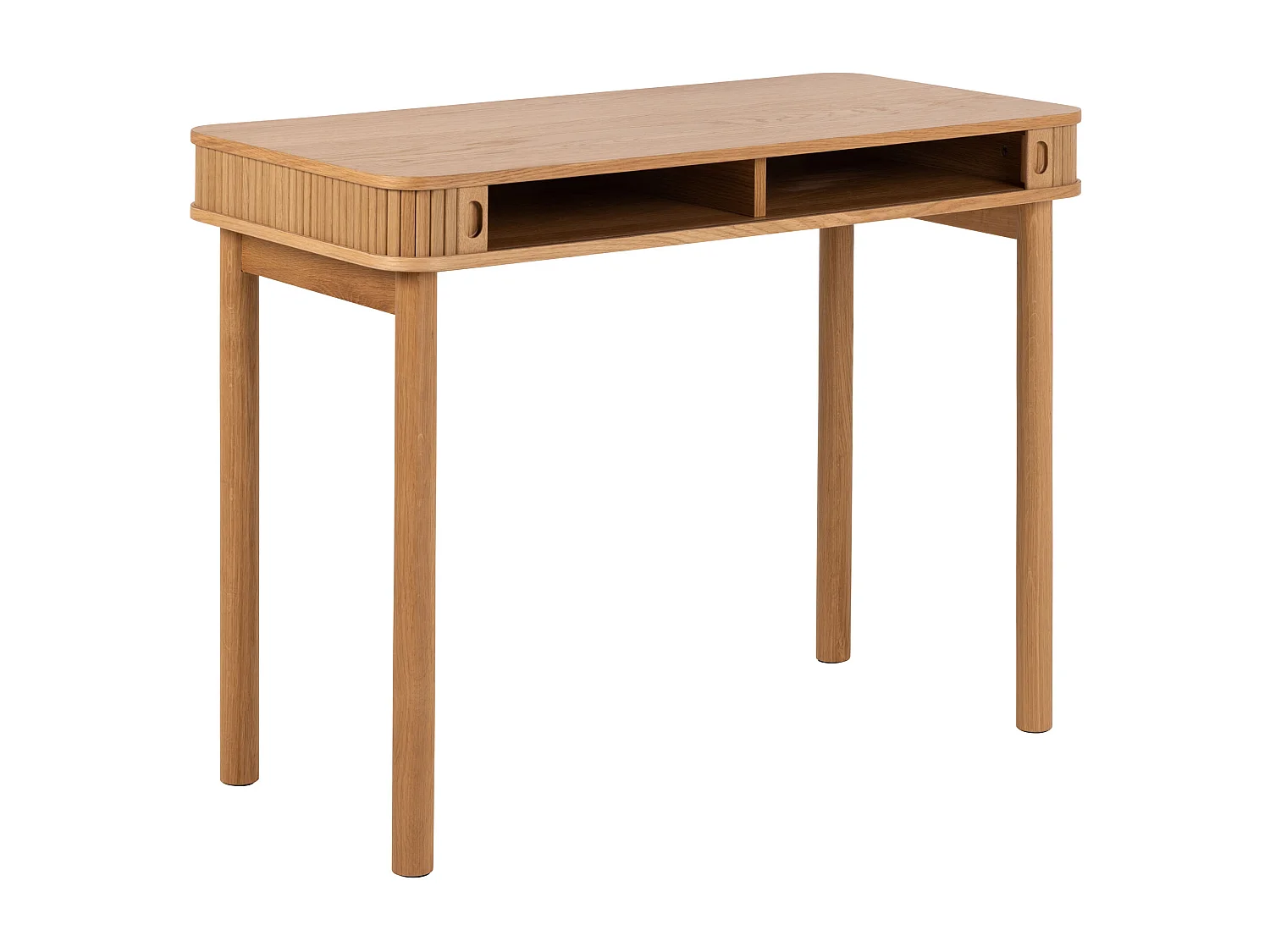 Biurko Ligna 100 cm z półką lamelowe, kolor Oak lacquered