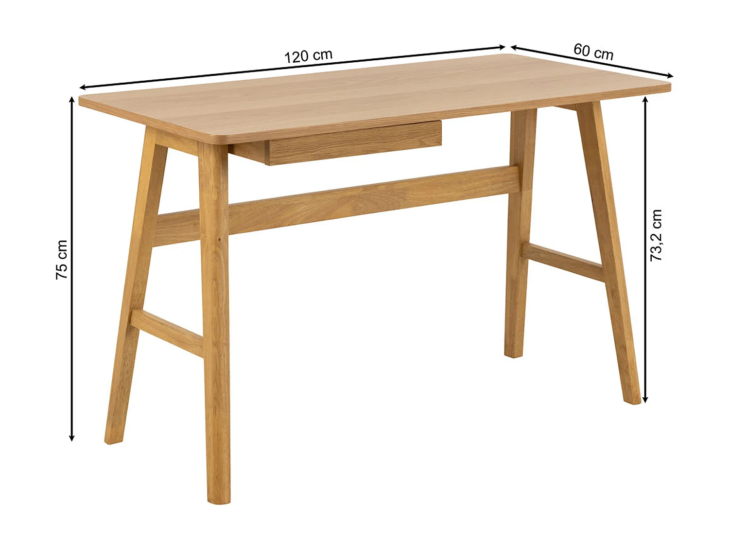 Biurko Vigo 120 cm z szufladą, kolor Oak lacquered