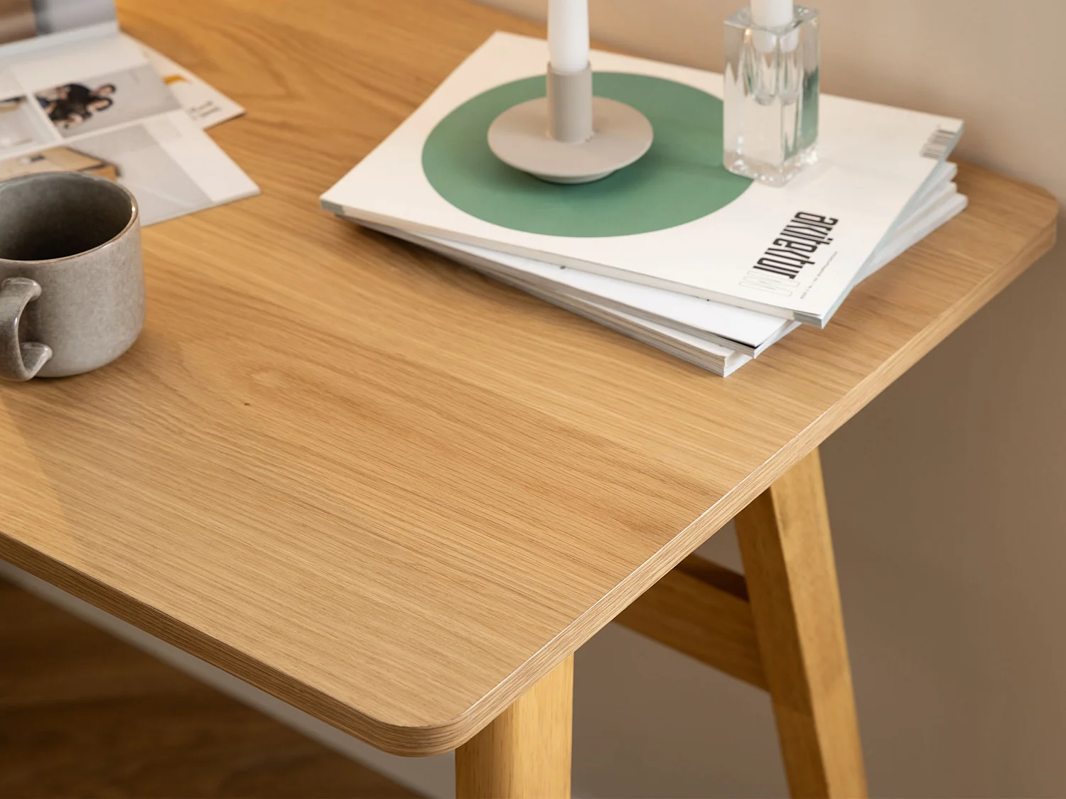 Bureau Vigo 120 cm avec tiroir, couleur Oak lacquered