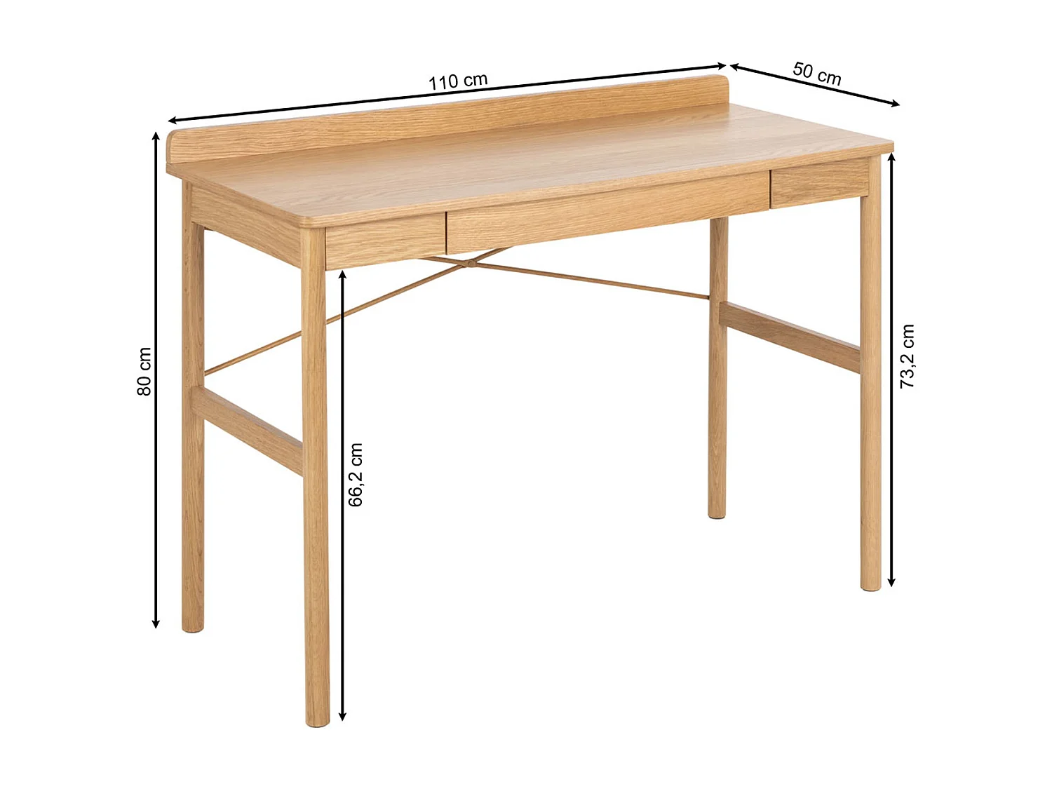 Biurko Focus 110 cm z szufladą, kolor Oak lacquered