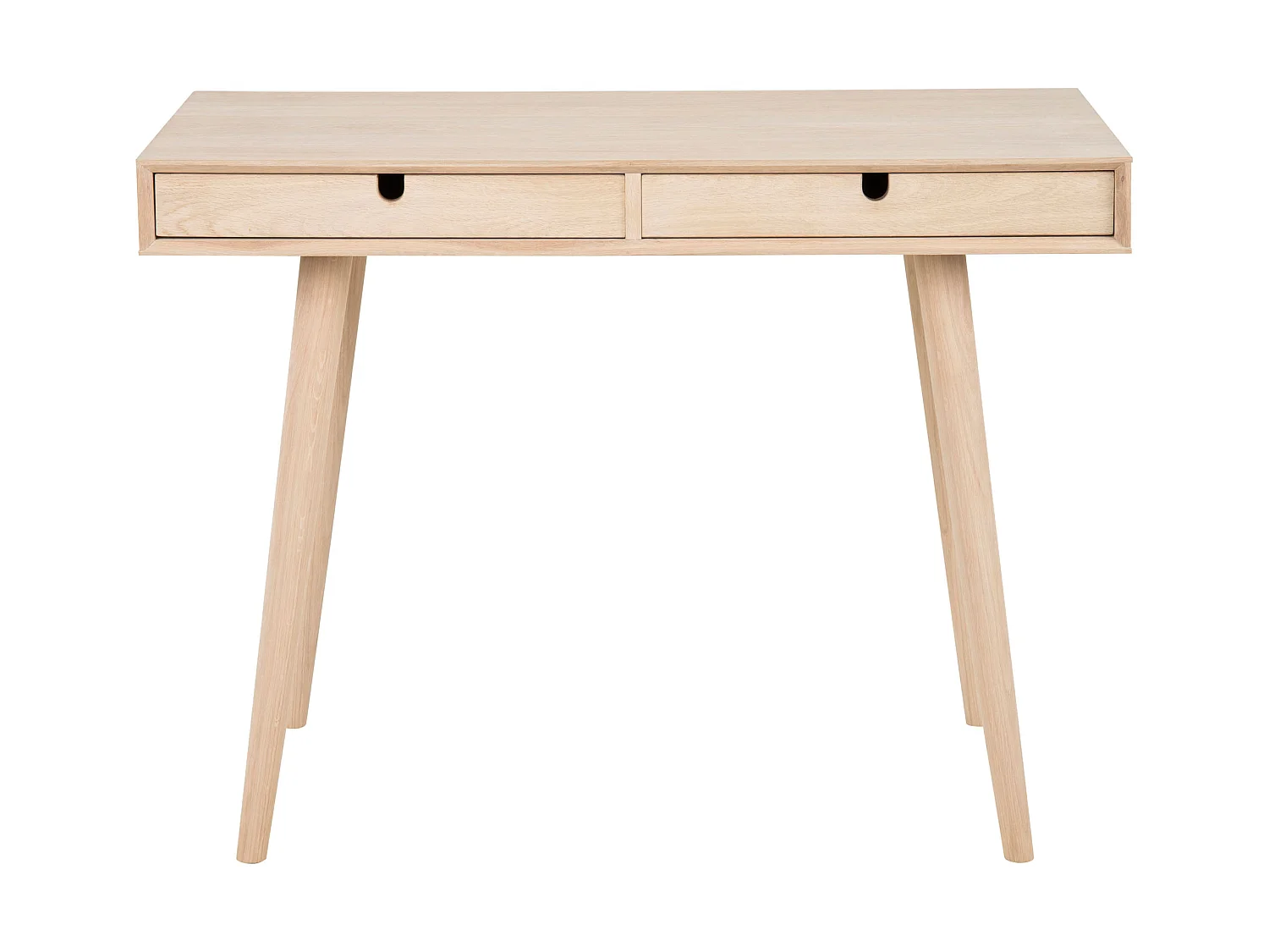 Bureau Bergen 100 cm avec tiroirs, couleur chêne blanchi huilé