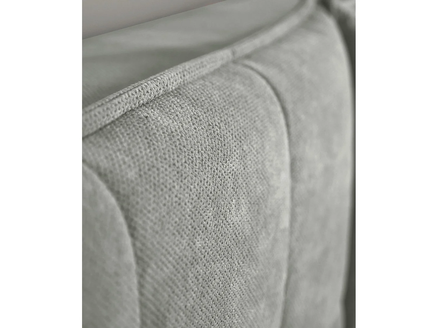 Gestoffeerd bed 180x200 met klaprugkussens – waterbestendige chenille – grijs – BELLEO