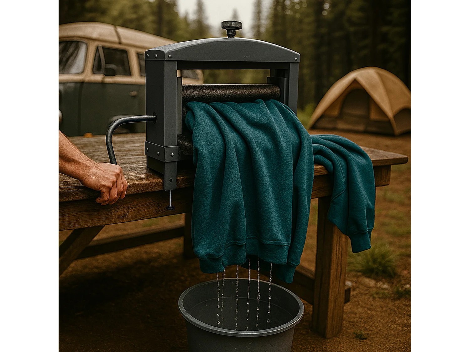 Kledingwringer handwringer rolpers draagbaar wasgoed vochtverwijderaar off-grid