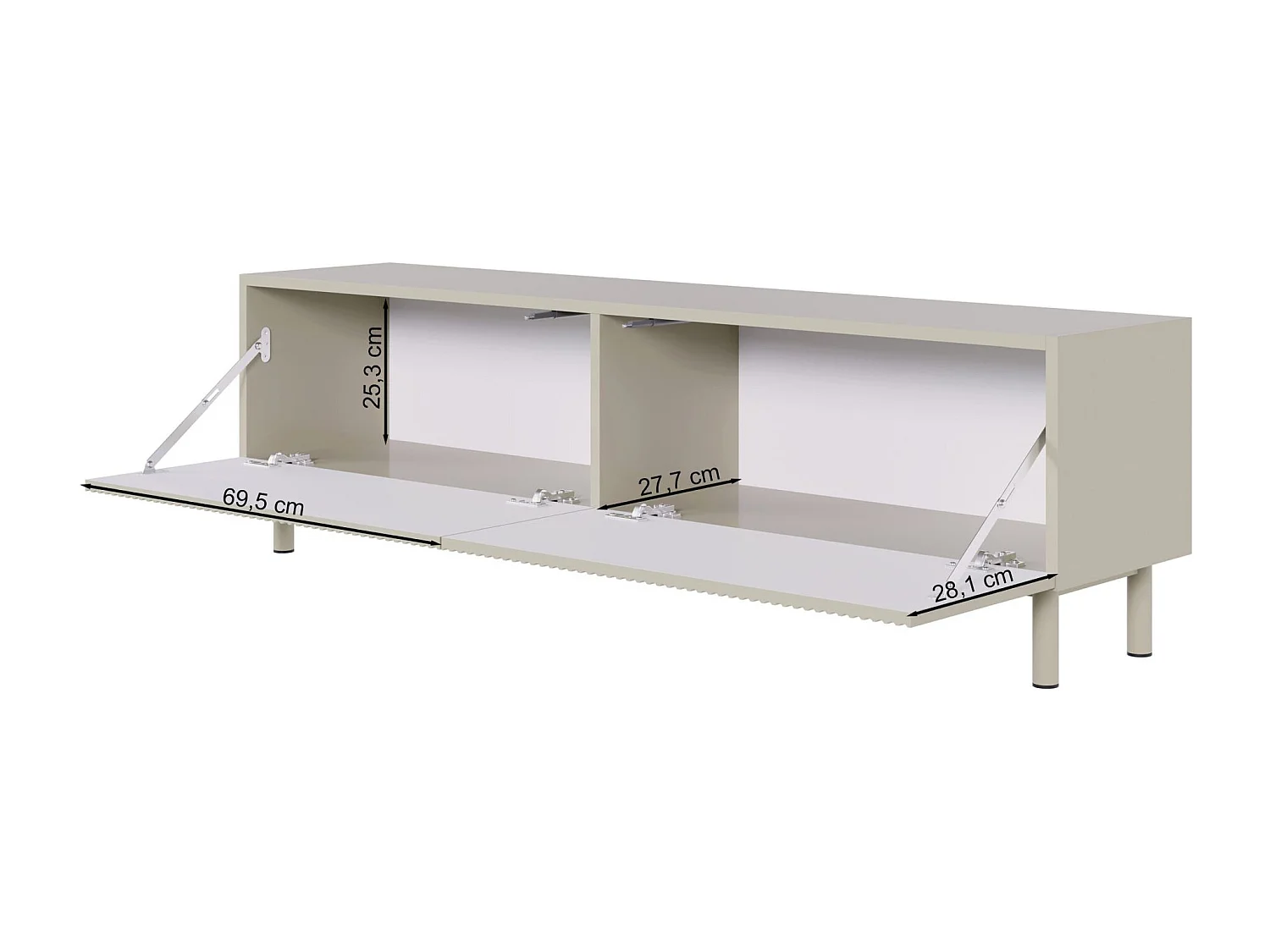 Meuble TV avec façade à rainures – 140 cm – noir – Veldio New