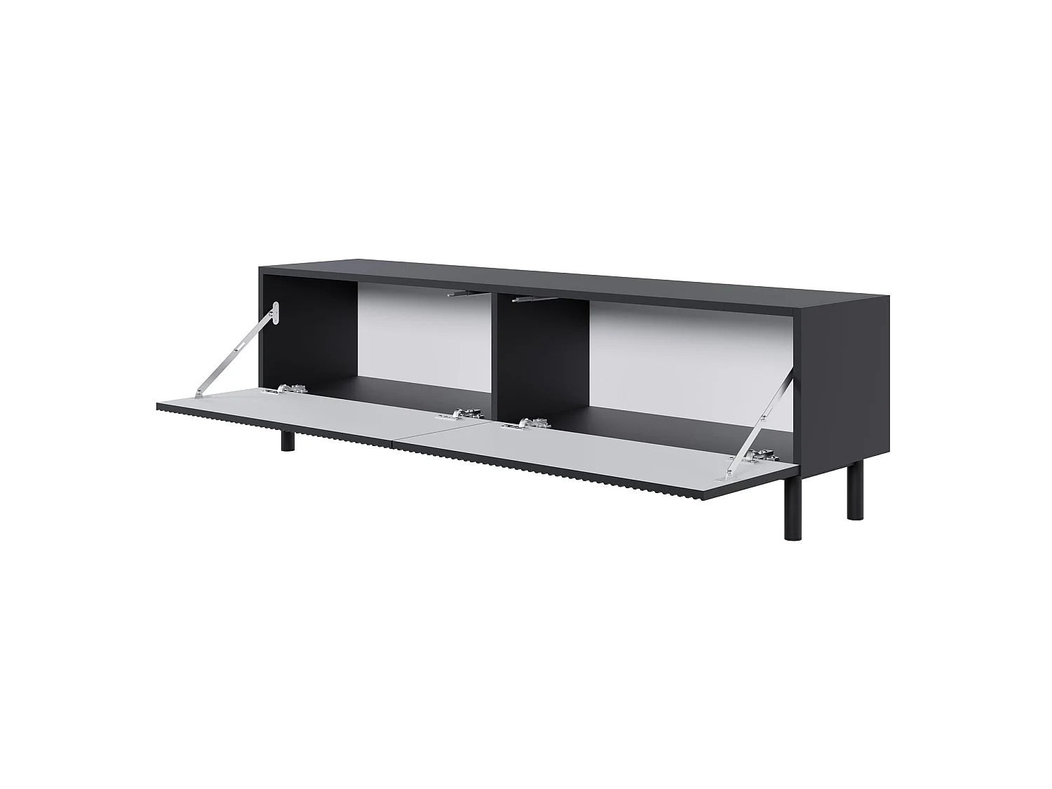 TV-Lowboard mit Rillenfront – Schwarz – 140 cm – VELDIO NEW