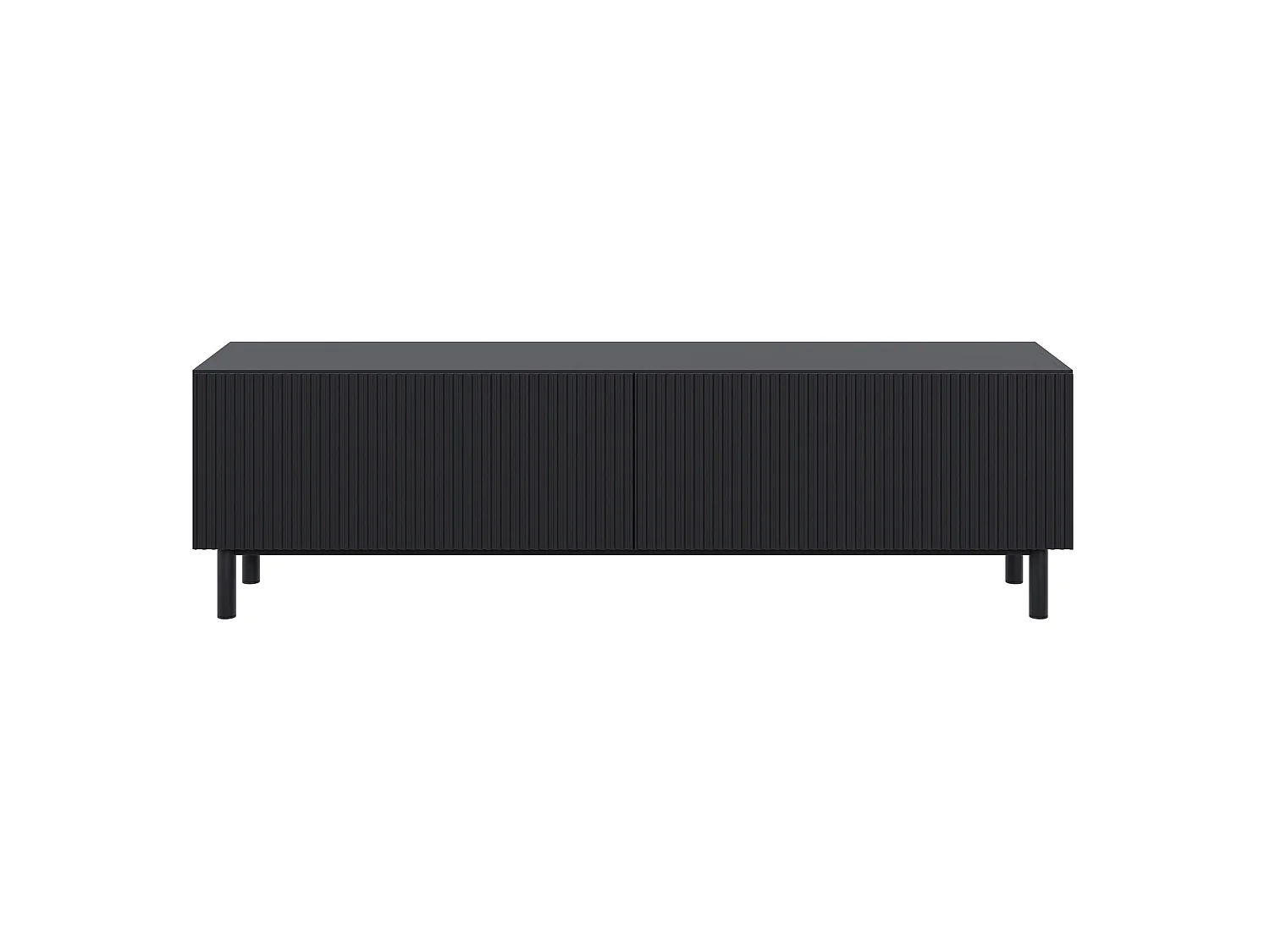 TV-Lowboard mit Rillenfront – Schwarz – 140 cm – VELDIO NEW