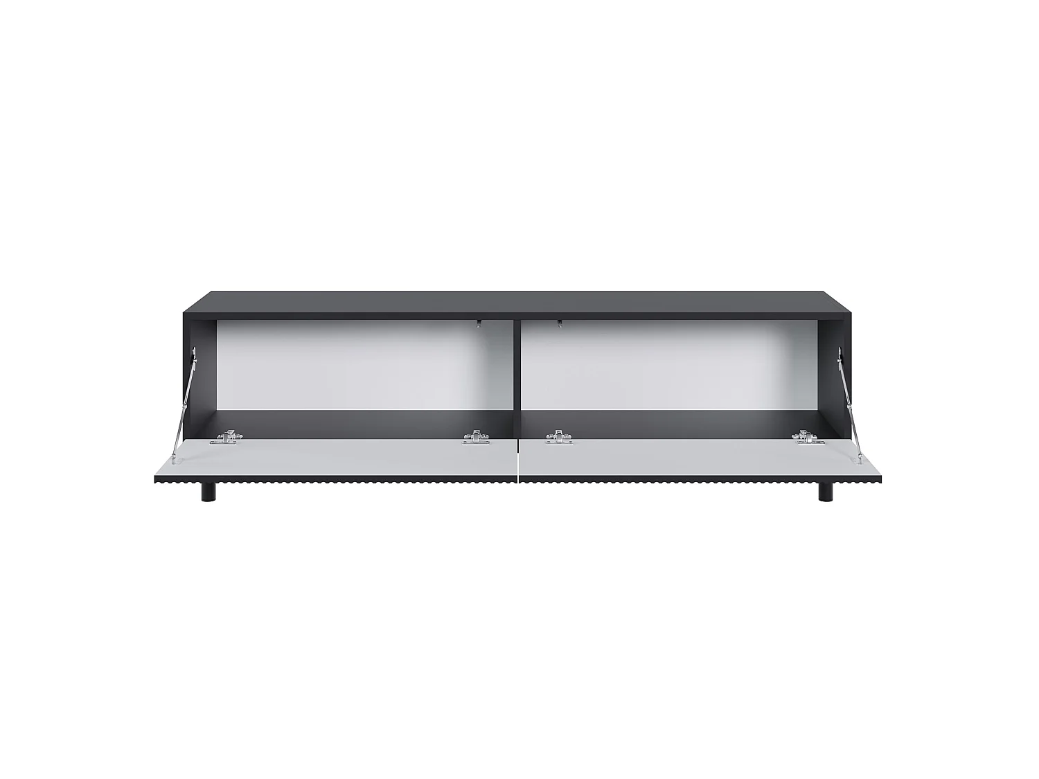 TV-Lowboard mit Rillenfront – Schwarz – 140 cm – VELDIO NEW