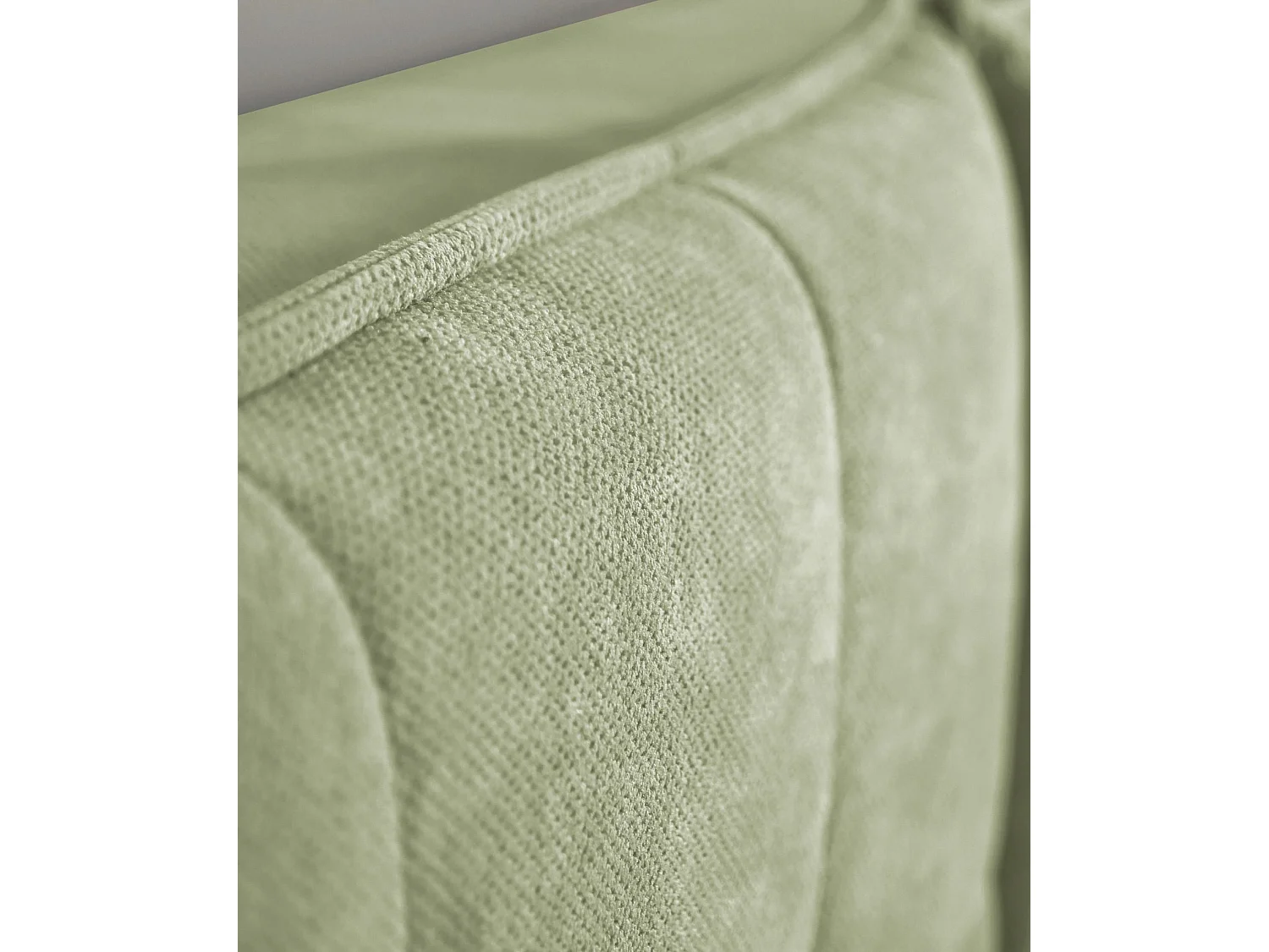 Lit capitonné 180x200 – dossiers rabattables – chenille hydrophobe – vert olive – BELLEO