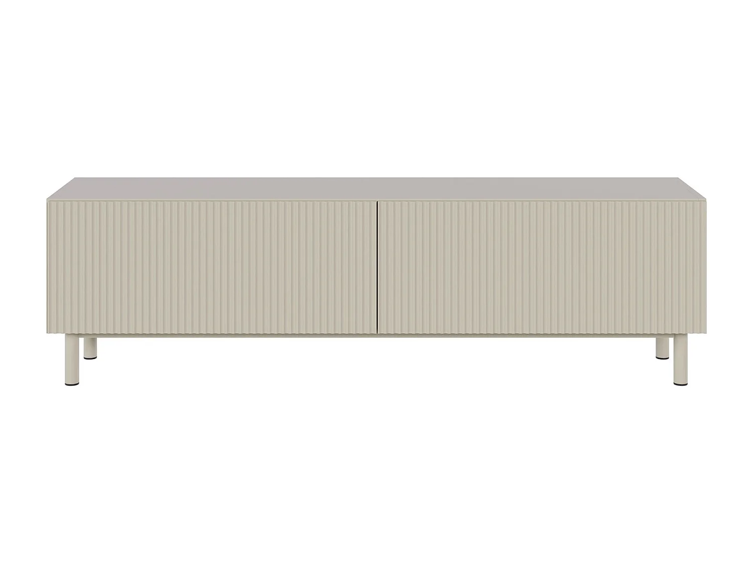 Meuble TV avec façade à rainures – 140 cm – greige – Veldio New