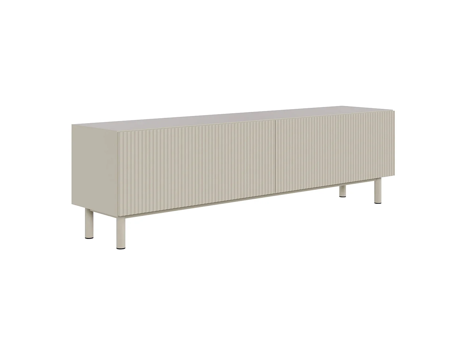 TV-Lowboard mit Rillenfront – Greige – 140 cm – VELDIO NEW