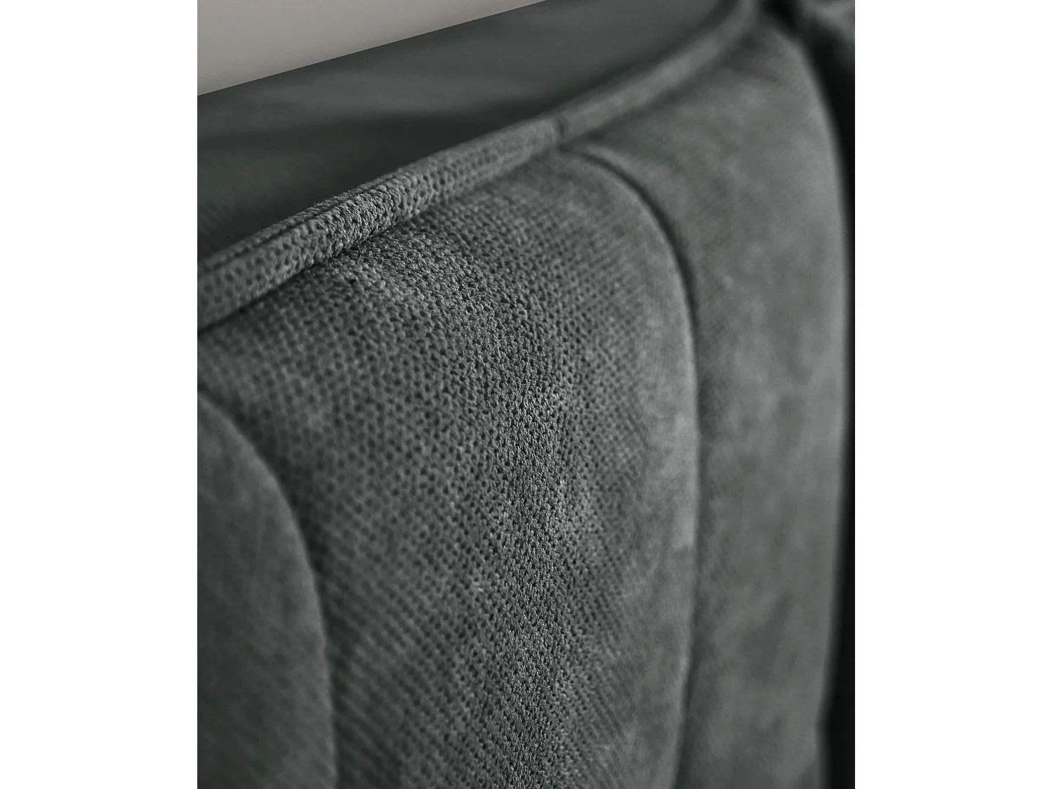 Gestoffeerd bed 160x200 met klaprugkussens – waterbestendige chenille – donkergrijs – BELLEO