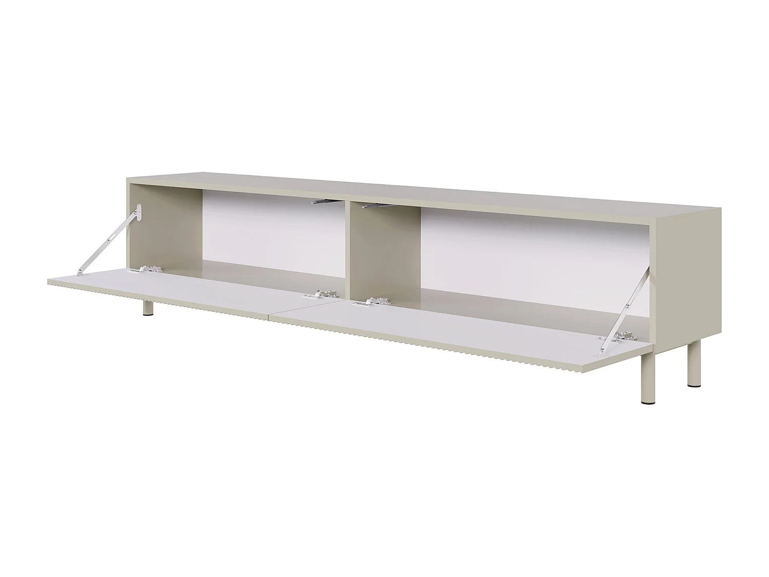 Meuble TV avec façade à rainures – 175 cm – greige – Veldio New