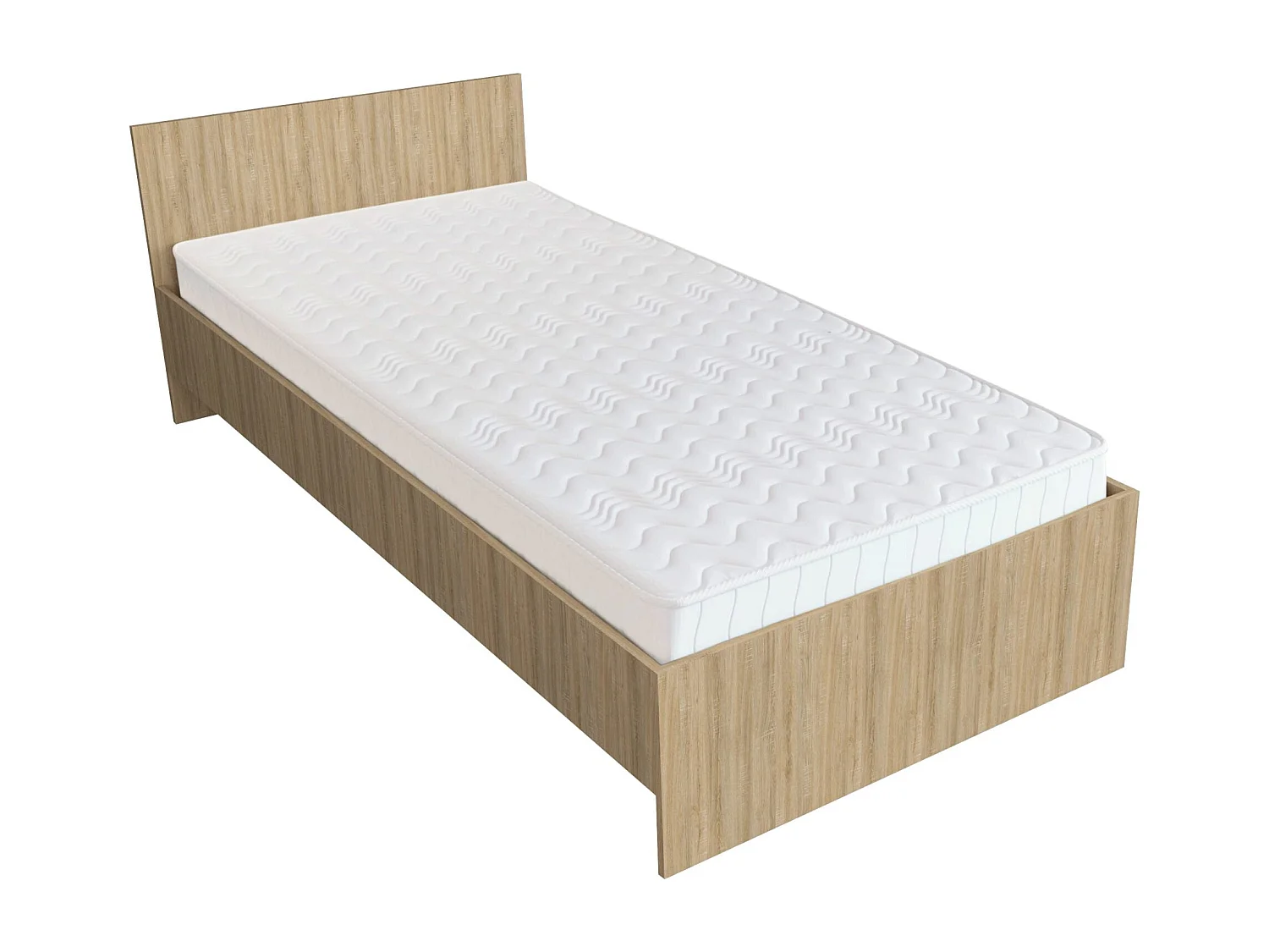 Letto haaus Remi 200x90 cm con materasso in schiuma incluso, Rovere Sonoma