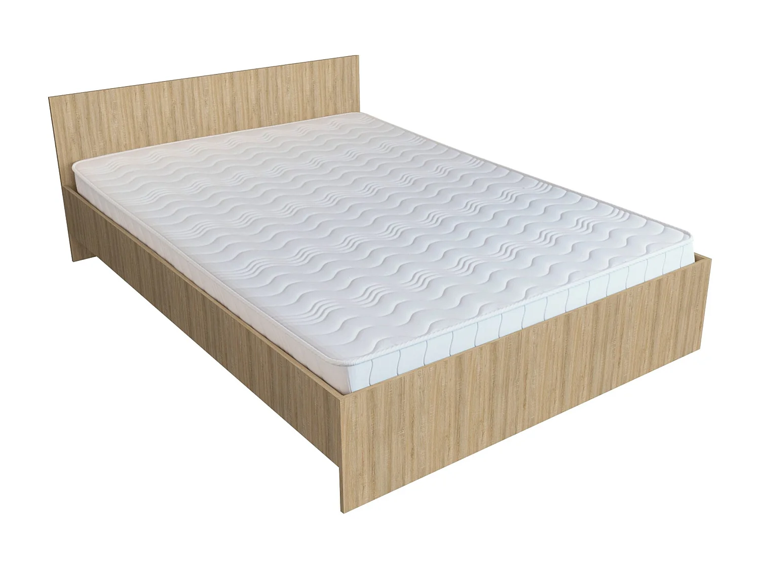 Letto haaus Remi 200x140 cm con materasso in schiuma incluso, Rovere Sonoma