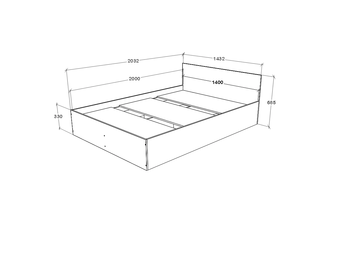 Letto haaus Malmo 200x140 cm con materasso in schiuma incluso, Rovere Artisan / Argilla