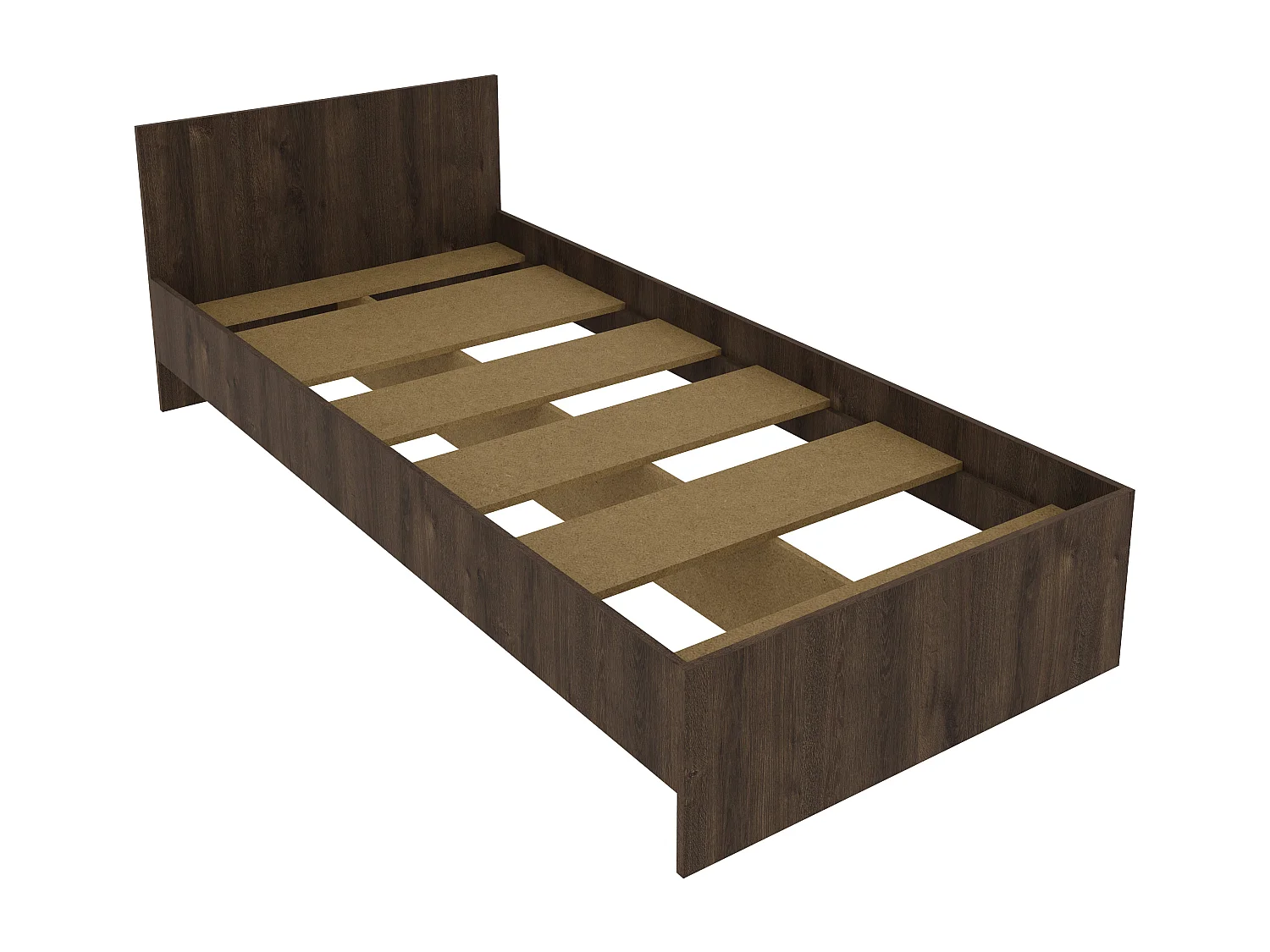 Letto haaus Remi 200x90 cm con materasso in schiuma incluso, Rovere Bronzo