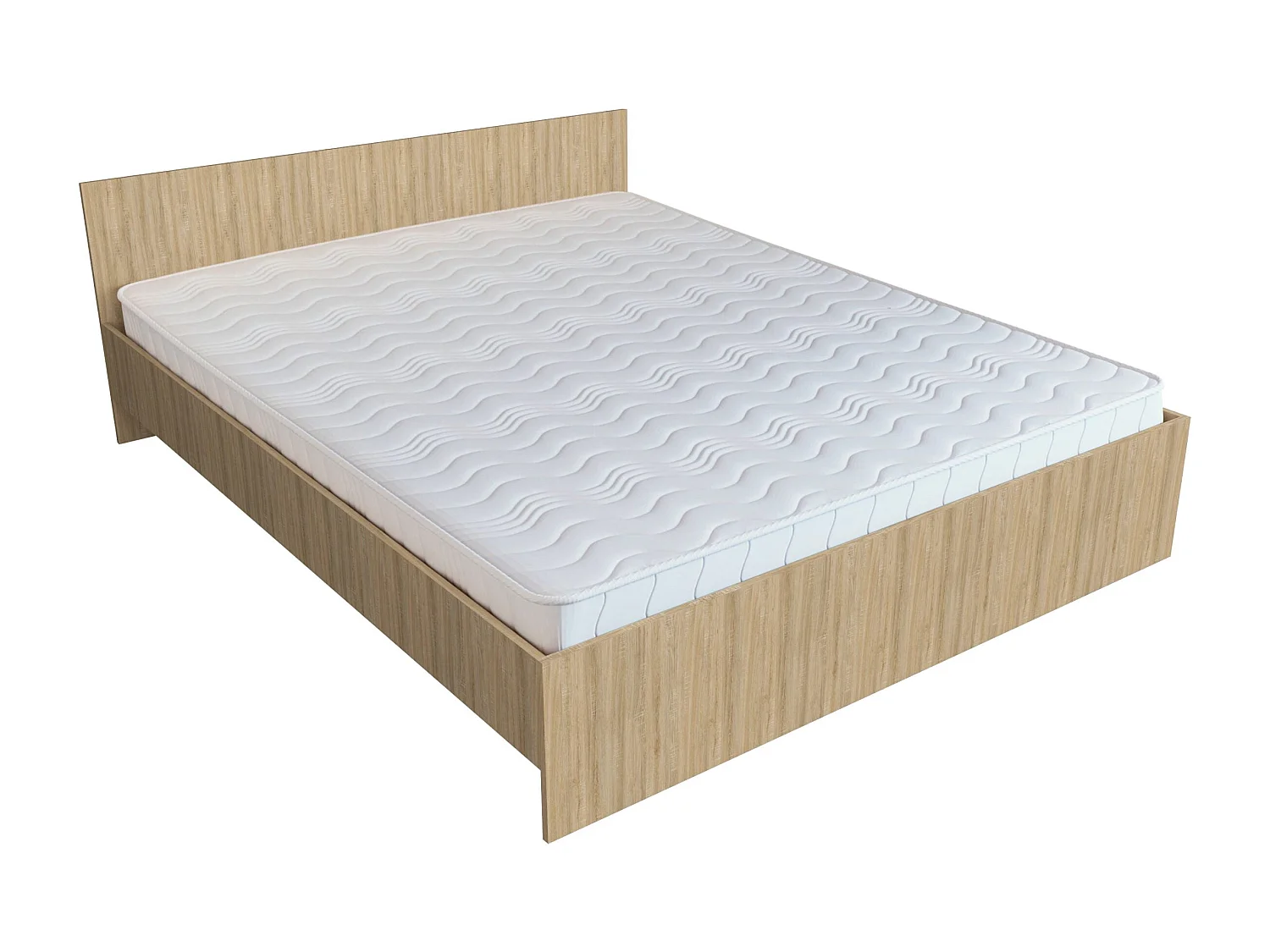 Letto haaus Remi 200x160 cm con materasso in schiuma incluso, Rovere Sonoma