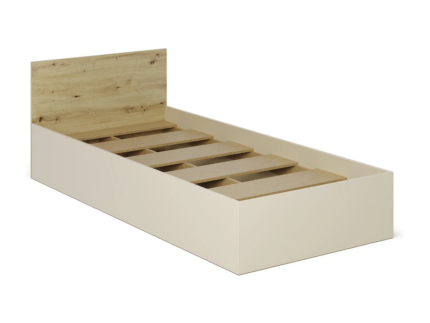 Letto haaus Malmo 200x90 cm con materasso in schiuma incluso, Rovere Artisan / Argilla