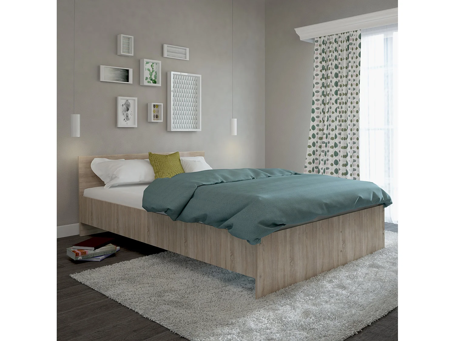 Cama haaus Remi 140x200 cm roble Sonoma