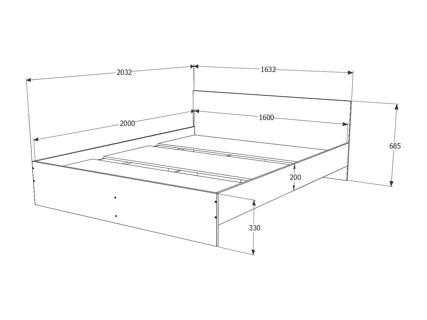 Cama haaus Remi 160x200 cm carvalho Sonoma