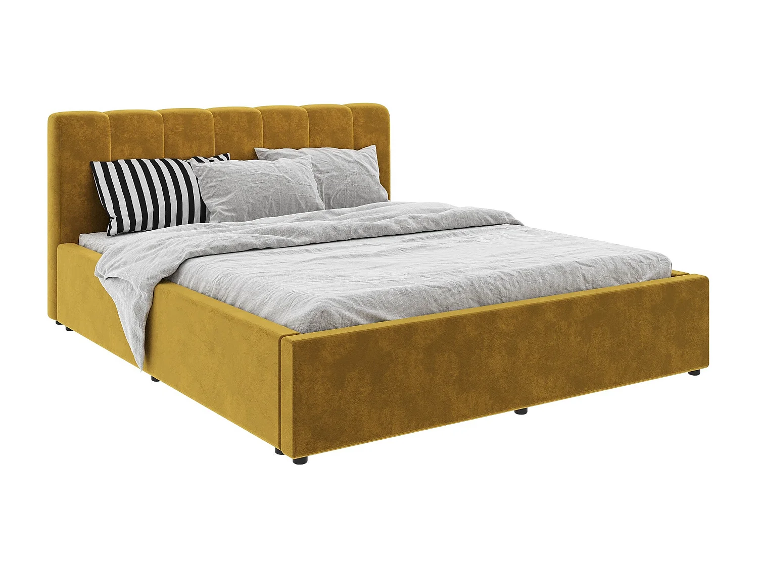 Cama estofada Almo haaus, 200 x 160 cm, Ocre