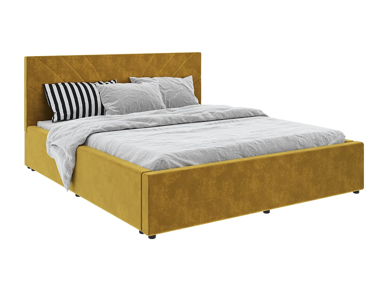 Cama estofada Fargo haaus, 200 x 160 cm, Ocre