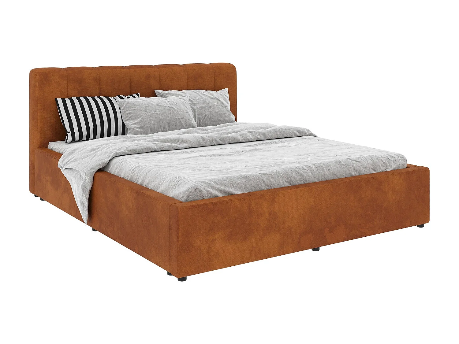 Gestoffeerd bed Almo, 200 x 140 cm, Koper