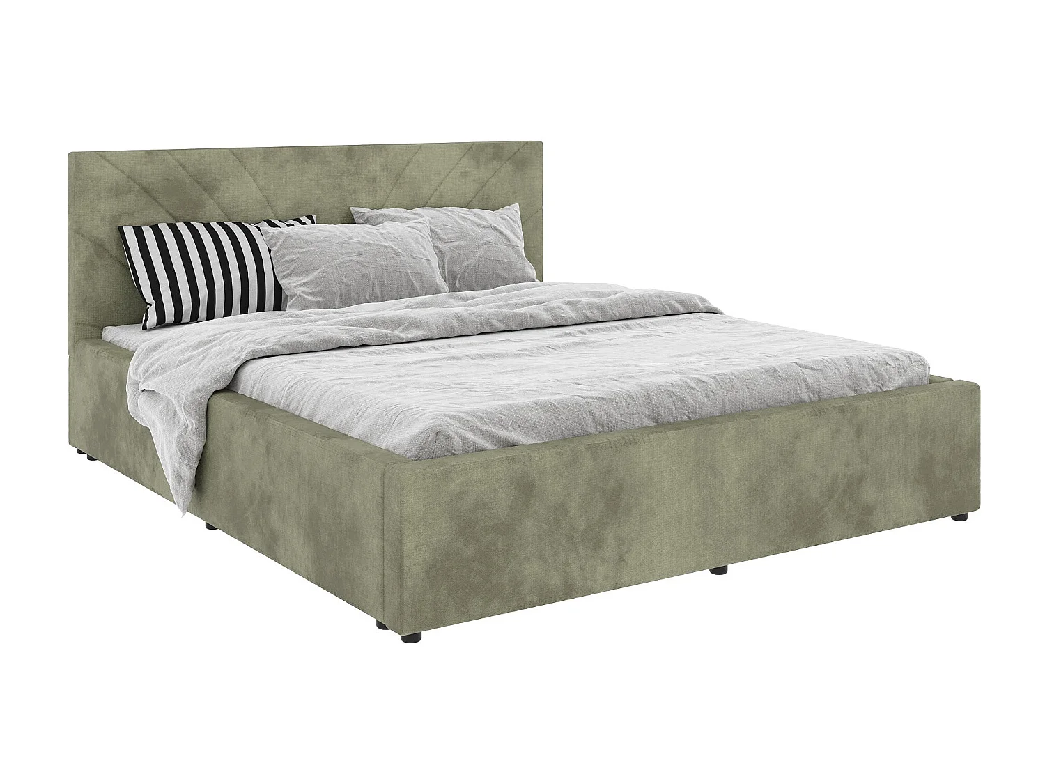 Gestoffeerd bed Fargo, 200 x 140 cm, Khaki