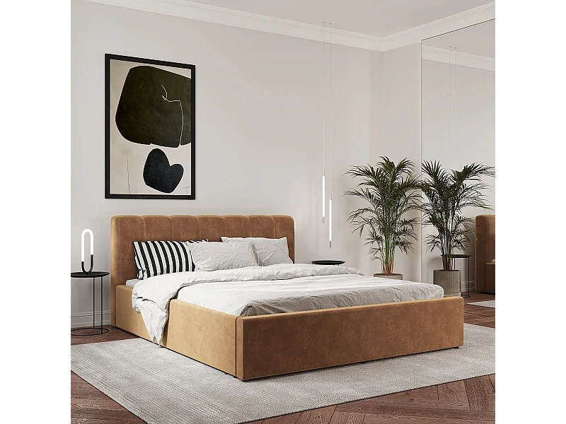Letto imbottito Almo haaus, 200 x 160 cm, Beige