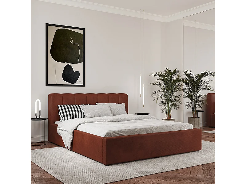 Letto imbottito Almo haaus, 200 x 140 cm, Caramello